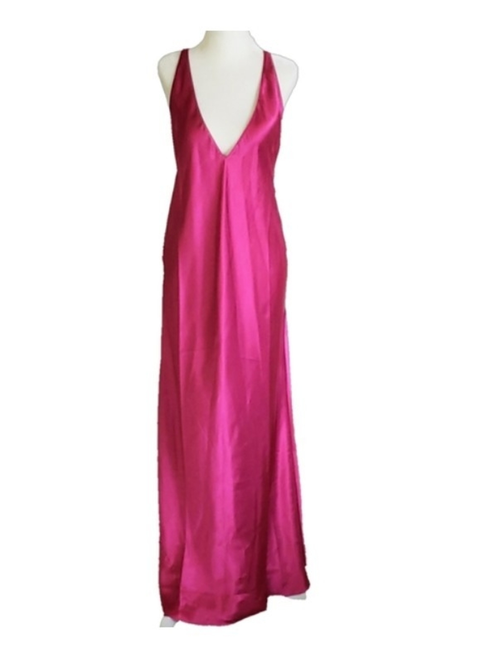 Frederick's Of Hollywood Vintage Satin Hot 🩷Pink💗Satin Slip Strappy Dress